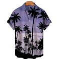 thumbnail image 2 of Pimfylm White Blouses For Men Dressy Men's Hawaiian Shirt Short Sleeve Casual Button Down Floral Printed Beach Shirts with Pocket Blue 3X-Large, 2 of 3