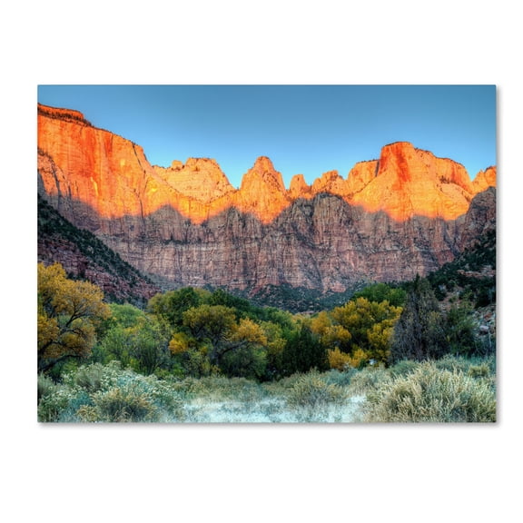 Trademark Fine Art "Zion Sunrise" Canvas Art by Pierre Leclerc