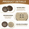 thumbnail image 3 of Natural Coconut Shell Buttons, 4 Holes Wooden Buttons for Sewing DIY Crafts Shirt 100 Pcs & 11.5 mm & Brown, 3 of 7