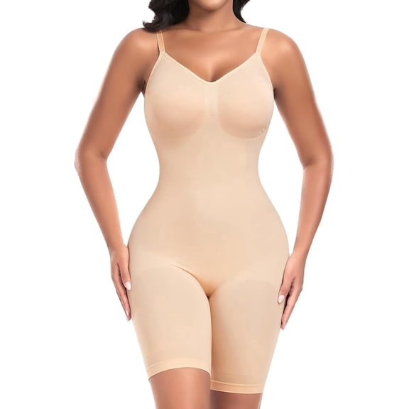 Werena Shapewear Bodysuits for Women Seamless Full Body Tummy Control Shapewear Sculpting Butt Lifting Mid Thigh Body Shaper