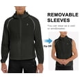 thumbnail image 2 of Little Donkey Andy Men's Packable Lightweight Waterproof Cycling Jacket, Convertible Quick Dry Running Jacket Windbreaker with Removable Sleeves and Hood, Black Size S, 2 of 7
