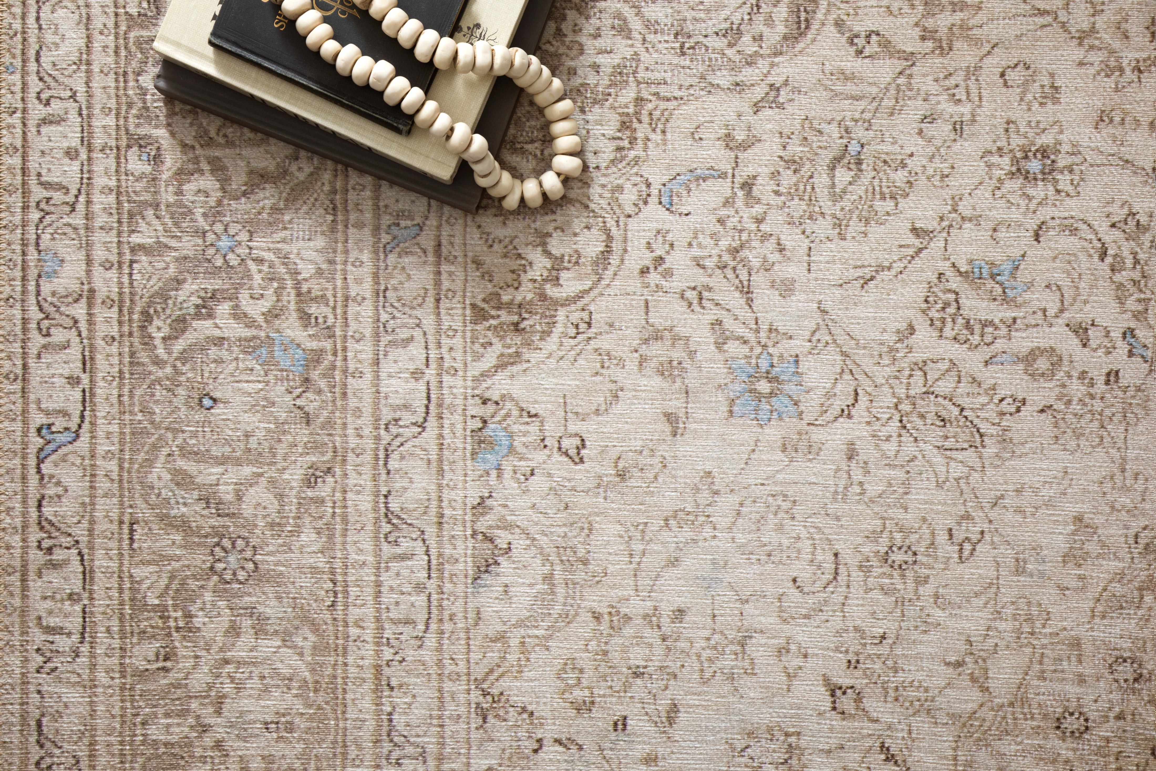 Loloi Loren Collection LQ-03 Sand / Taupe Oriental Area Rug 7'-6" x 9'-6"