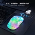 thumbnail image 6 of Wireless Mouse, Customizable Mouse Shell, Rechargeable with 9-Color Backlight, 1400 DPI, 2.4G USB, 5 Buttons, Long Battery Life, Wide Compatibility for PC, Laptop, Mac, PS5, and Tablet(Blue), 6 of 11