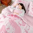 thumbnail image 4 of Castle Fairy Girls Alphabet S 7-Piece Twin Bedding Sets,Personalized Initial Bedding Comforter Set,Pink Bow Breathable Sheet Sets,Ultra Soft Home Decor, 4 of 8