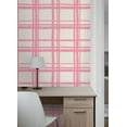 thumbnail image 5 of Packed Party Plaid Think Pink Geometric Vinyl Peel And Stick Wallpaper, 216-in by 20.5-in, 30.75 sq. ft., 5 of 7