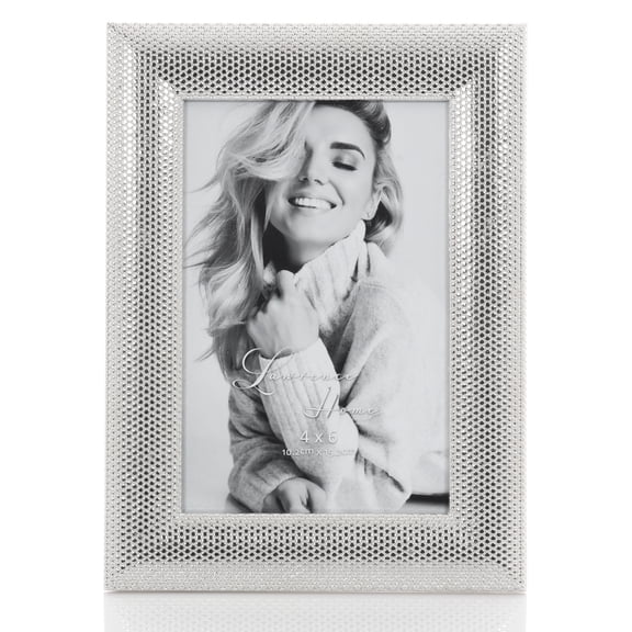 Silver Metal Picture Frame - Pindot Design 4x6