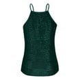 thumbnail image 4 of Sequin Top for Women Sleeveless Green Sparkly Vest Shiny Top Elegant Tops Womens Dressy Holiday Tops, 4 of 7