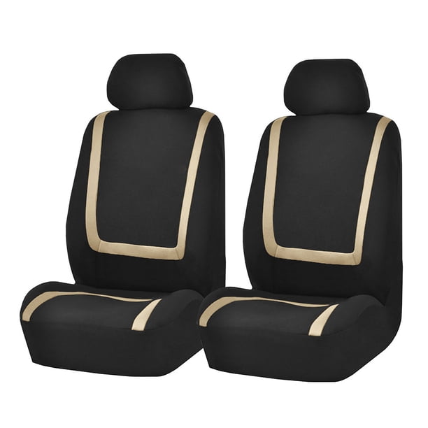 Juego de fundas para asientos de coche, conjunto completo de tela, buen ajuste para coches, camiones, vehículos(No incluye asientos)Juego de 4 piezas de metro + negro