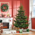 thumbnail image 2 of HOMCOM 6 Foot Artificial Christmas Tree, Pine Hinged Xmas Tree with 795 Realistic Branches, Steel Base, Auto Open, Green, 2 of 4