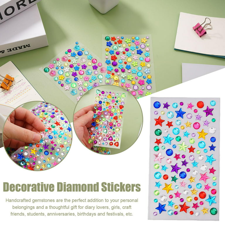Rhinestone Stickers, Adhesive Star Rhinestone 21 Pcs Stickers – Triveni  Crafts