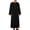 Black, variant on Men's round neck solid color buttoned cotton loose long sleeved robe for home and outdoor wear Black M(M)