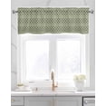 thumbnail image 2 of Sage Green Geometric Linen Curtain Valance for Bedroom/Bathroom/Kitchen/Office/Living/Dining Room Window,Modern Abstract Art Plaid Aesthetics Rod Pocket Topper Decorative Cafe Drapes Panel 54"x18", 2 of 6