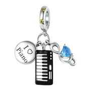 925 Sterling Silver Charm for Pandora Bracelets Love Music Piano Dangle Charms Women Bracelet Charm