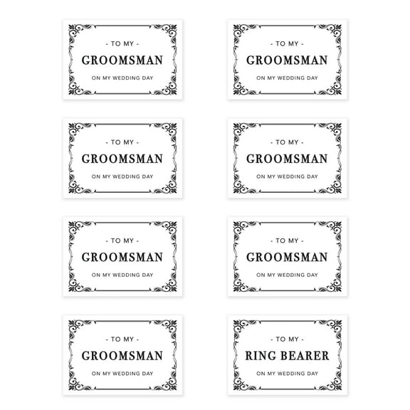 Koyal Wholesale Groomsmen Wedding Day Gift Cards with Envelopes set of 8 Art Deco On My Wedding Day Cards, 4 x 6-In