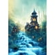 thumbnail image 1 of Kit de pintura por números, arte al óleo artesanal, cuadro de castillo forestal, decoración de pared del hogar, 30x40cm, 1 of 9