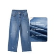 thumbnail image 6 of DOKOTOO Jeans for Women Stretchy Straight Leg Distressed Washed Comfort Fit Trendy Frayed Raw Hem Ankle Pants (Plus Size Available), 6 of 8