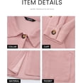 thumbnail image 6 of PRETTYGARDEN Women's Button Down Shirts Fall Long Sleeve Textured Stripe Tops Oversized Shacket Jacket Knit Blouses, 6 of 8