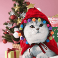 thumbnail image 5 of Disfraz de gato de Navidad Sombrero de Papá Noel con bufanda Gatito Traje de Navidad Ropa Mascota Conjunto de Papá Noel para gatito, cachorro MFZFUKR CPB-DE-LYY1949-4, 5 of 5