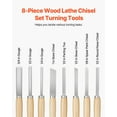 thumbnail image 6 of Forney 8-Piece Wood Lathe Chisels Set, High-Speed Steel Woodturning Tools with Wood Handles for Sharp Finishes, 6 of 11