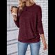 thumbnail image 5 of Camisa de Larga con Puños Abotonados para Mujer, Suéter Informal de Otoño, Moda Marrón Rojizo XL, 5 of 7
