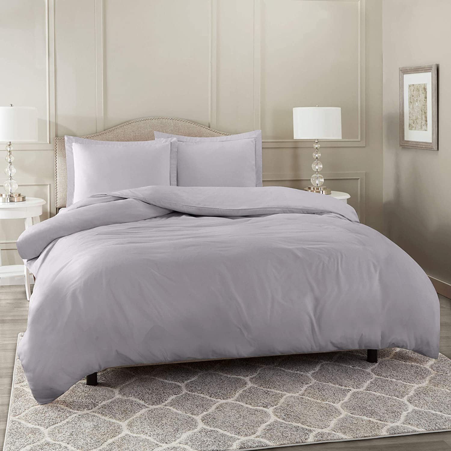 Grey Lavender Duvet Cover King Size 
