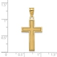 thumbnail image 3 of 14K Yellow Gold Charm Pendant Themed 31 mm 16 Large Satin Cross, 3 of 3