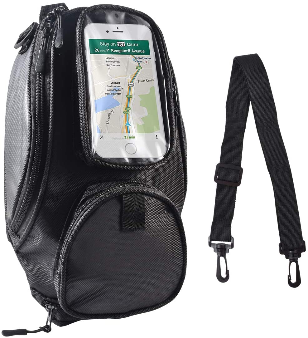 Universal Black Oil Fuel Tank Bag Motorcycle Motorbike Oil Fuel Saddle Bag Waterproof Riding Handbag Tank