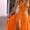 Orange, variant on ZOELNIC Women's Sexy V Neck Maxi Dress Spaghetti Strap Sleeveless Backless High Slit Long Dress Summer Party Cocktail Dress, S