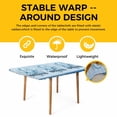 thumbnail image 4 of Navy Blue Octopus Table Cloths for 4 Foot Rectangle Tables, Coastal Bubbles Ocean Waves Patio Waterproof Elastic Fitted Tablecloths, Washable Rectangular Table Cover for Camping, 4 of 8