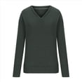 thumbnail image 3 of Camisas de Larga con Cuello en V para Mujer, Blusas Casuales de Otoño, Suéteres Tipo Túnica Ligeros, Blusas de Moda 2025 Verde Oscuro M, 3 of 5