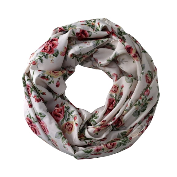 Peach Couture Exclusive Floral Print Vintage Infinity Loop Scarf