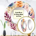 thumbnail image 3 of Designart "Soft Boho Fronds" Floral Rund Mirror For Wall Decor - Large Pink Round Print Mirror - Round Cottage Mirror - Wall Mounted Round Large Mirror - 29" x 29", 3 of 6