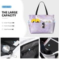thumbnail image 3 of Balery Lavender Glitter Foil Stripes Beach Travel Bag - Water-Resistant, Large Capacity Lightweight Tote with 7 Pockets for Women and Men - Perfect for Beach, Pool, Gym, and Travel, 3 of 7