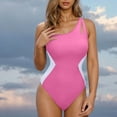 thumbnail image 2 of UTSJKR Women's Sporty Swimsuits Oen Shoulder Bathing Suits One Piece Athletic Swimwear Surfing Training Monokini Beach Wear Pink XXL, 2 of 5