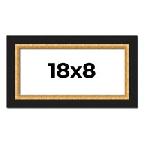 18x8 Frame Gold Real Wood Picture Frame Width 2.25 Inches | Interior Frame Depth 0.5 Inches |