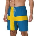 thumbnail image 5 of Mens Swedish Flag 2 in 1 Quick Dry Swim Trunks with Compression Liner Beach Shorts, 5 of 6