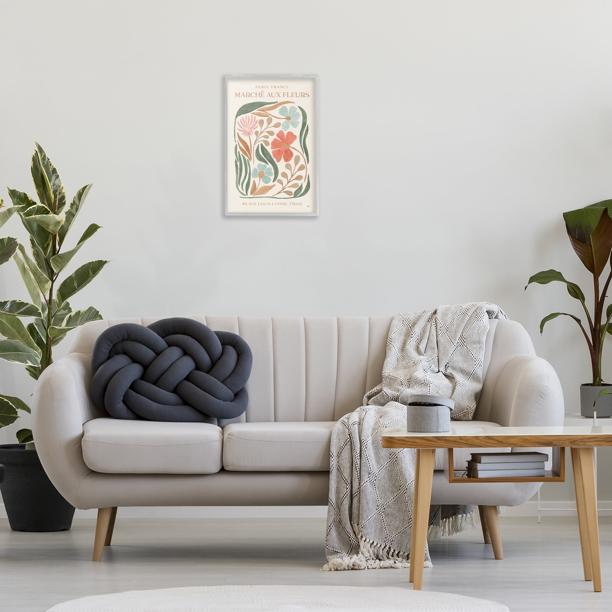Stupell Industries French Floral Painting Botanical & Floral Painting Gray Framed Art Print Wall Art, 16 x 24