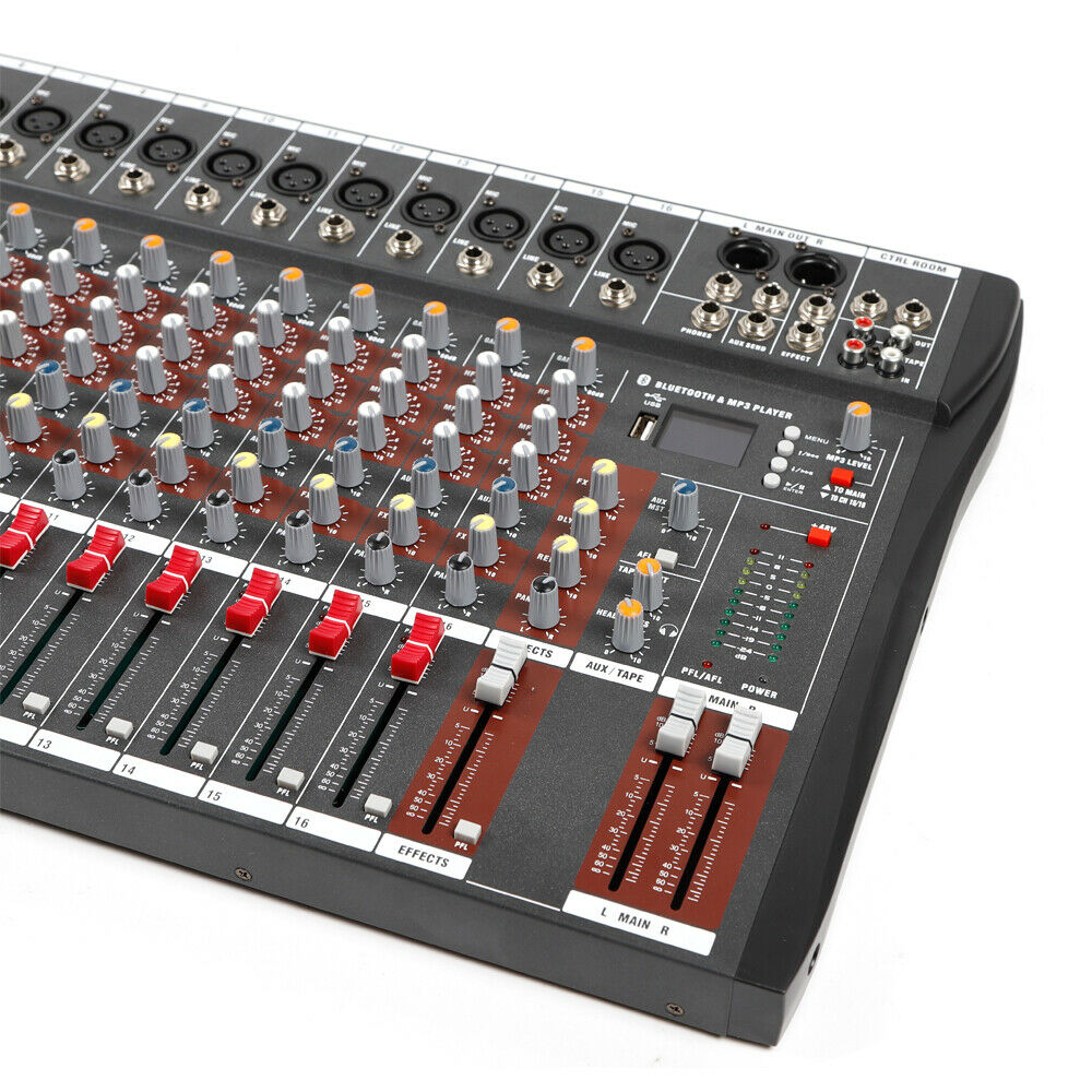 DENEST 16 Channels Mixing Console Bluetooth Audio Mixer Sound Board Console USB Mixing Console, for Stage Live Studio USB Port