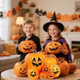 thumbnail image 5 of YOYTOO 7 Pcs Artificial Fake Pumpkins Fall Decoration, 4 Sizes, DIY Foam Pumpkins for Halloween Autumn Harvest Thanksgiving Table top House Dining Table Party Decoration (Orange), 5 of 10