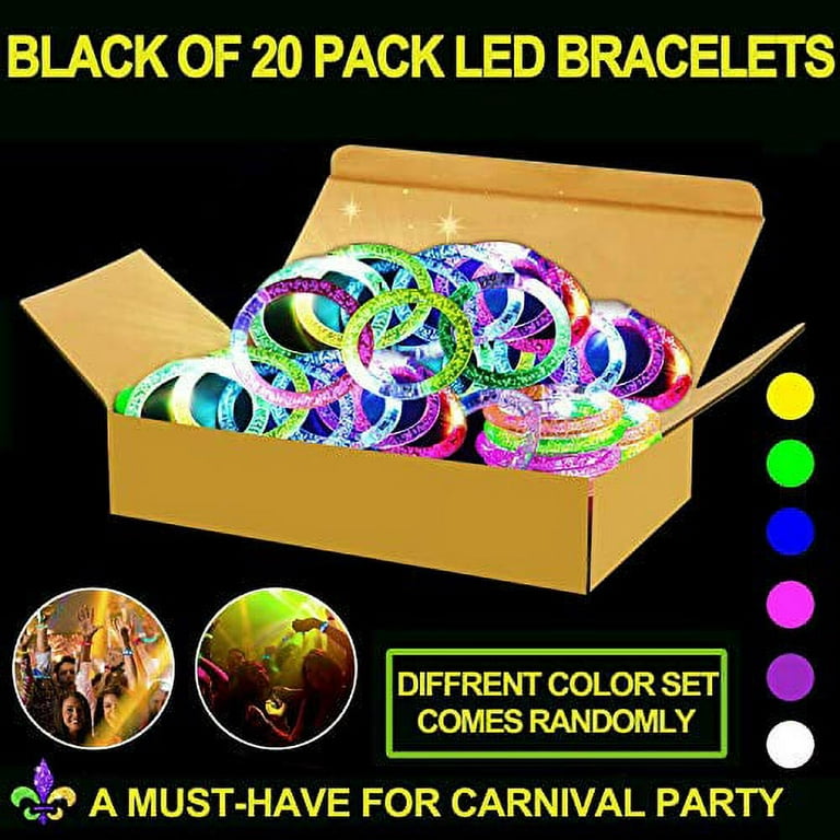 EKKONG Bracelets Fluorescents, Bracelet Fluorescent Lumineux, Bracelets LED  pour Halloween, Noël, Anniversaires