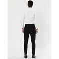 thumbnail image 5 of Unique Bargains Men's Striped Pants Slim Fit Flat Front Business Dress Trousers 32 Black, 5 of 7