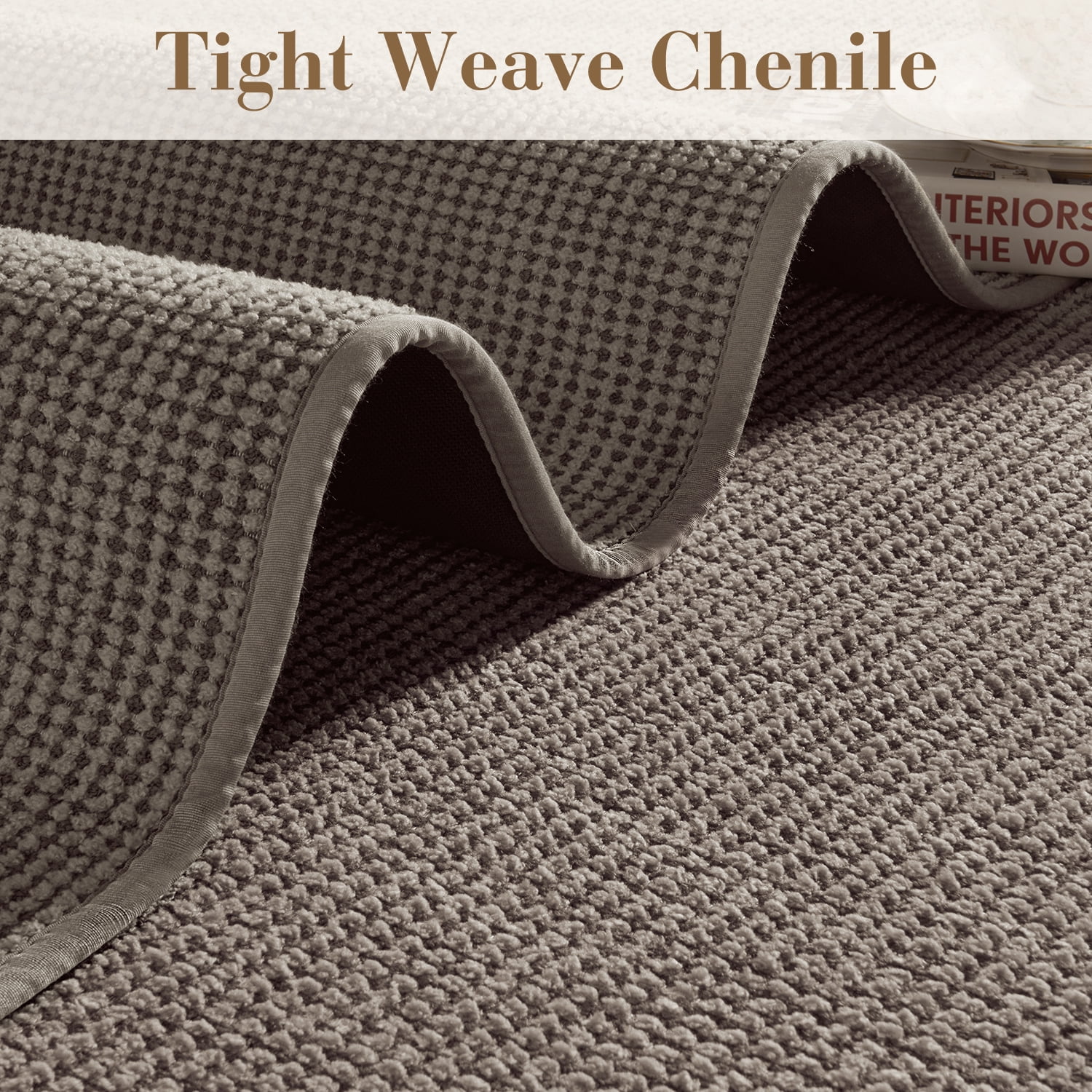 FEELHOME Bathroom Rug Non Slip Absorbent Bath Mat Woven Quick Dry Machine Washable Bathroom Mat with Rubber Backing Ultra Thin Bathroom Rugs Fit Under Door 24"x35" Brown