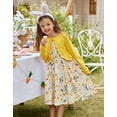 thumbnail image 3 of Oudiya Toddler Little Girls Dress and Cardigan 2 Piece Sets Floral Print Sleeveless Sundress and Long Sleeve Shrugs Casual Sets for Kids 2-6Y, 3 of 6
