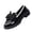 #073-Black, variant on Women's Slip-On Loafers – Fashion Casual Versatile Large Size with Thick Sole and British Style for Business and Casual Wear