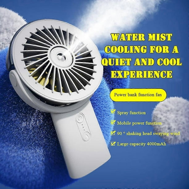 Mini Handheld Fan with Power Banks Lightweight Quiet Desktop Airs Cooler for Women Men Kids Unisex