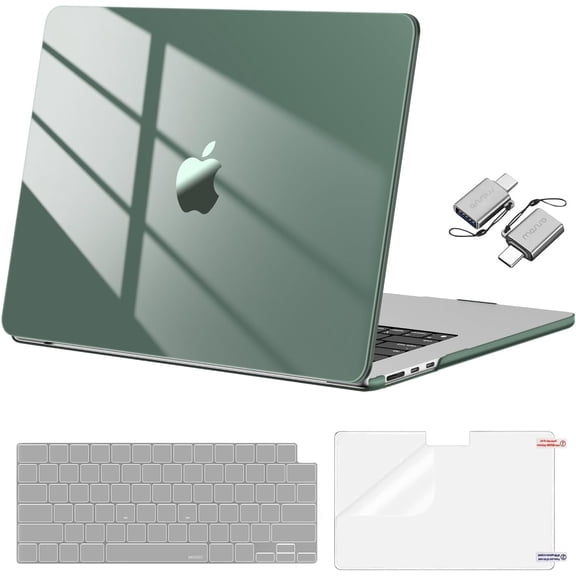 MOSISO Compatible with MacBook Air 13 inch Case 2025-2022 M4 A3240 M3 A3113 M2 A2681,Surpass Natural Beauty Hard Shell&Keyboard Cover&Screen Film&Type C for MacBook Air 13.6 inch Case