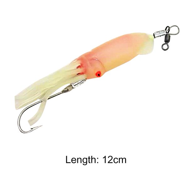 Falda de calamar señuelo cebo de pesca luminoso accesorios para agua salada (luz) rojo Sywqhk Para Estrenar