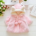thumbnail image 6 of Baby Girls Fur Warm Coat Cloak Overcoat Hoodies Cute Outdoor Suit Toddler Baby Winter Faux Fur Coat, 6 of 9