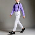 thumbnail image 5 of Bovxnpu Boys Performence Outfits Boys Summer Long Sleeve Dress Shirt 3 Piece Bow Tied Suspender Outfits, 5 of 7