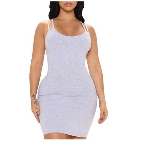 Women Dresses Summer Short Tube Dress Sexy off the Shoulder Halter Dress Lounge Slim Fit Stretch Bag Hip Sheath Dress